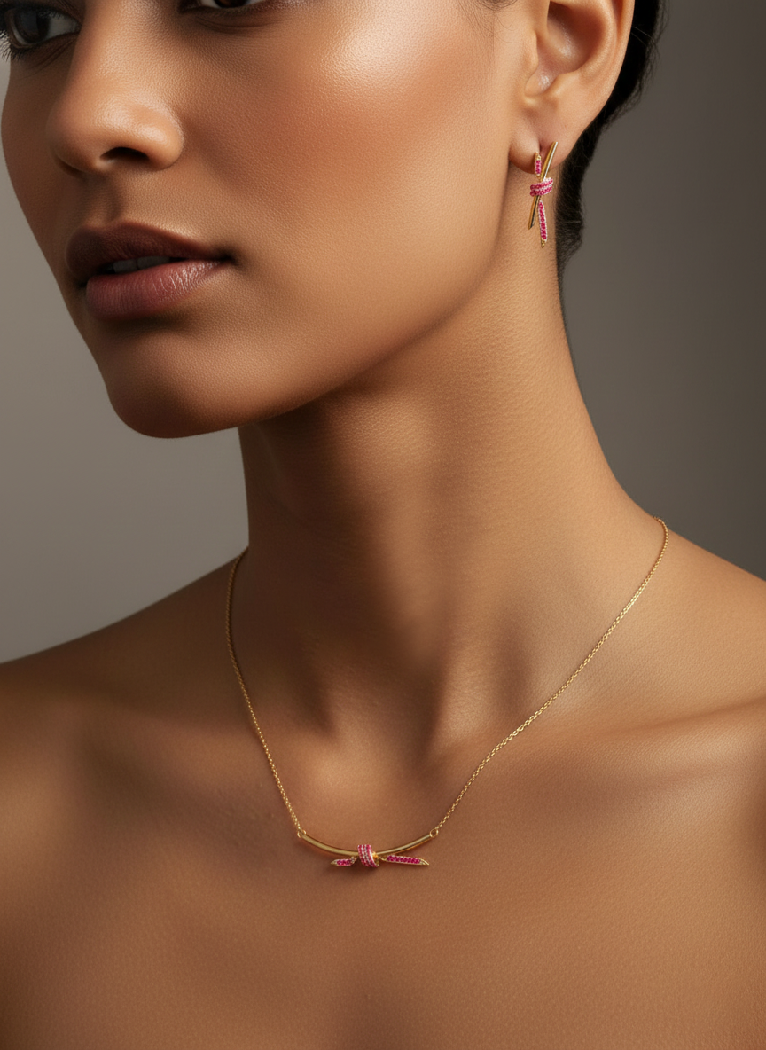 Rose Twist Ensemble Necklace
