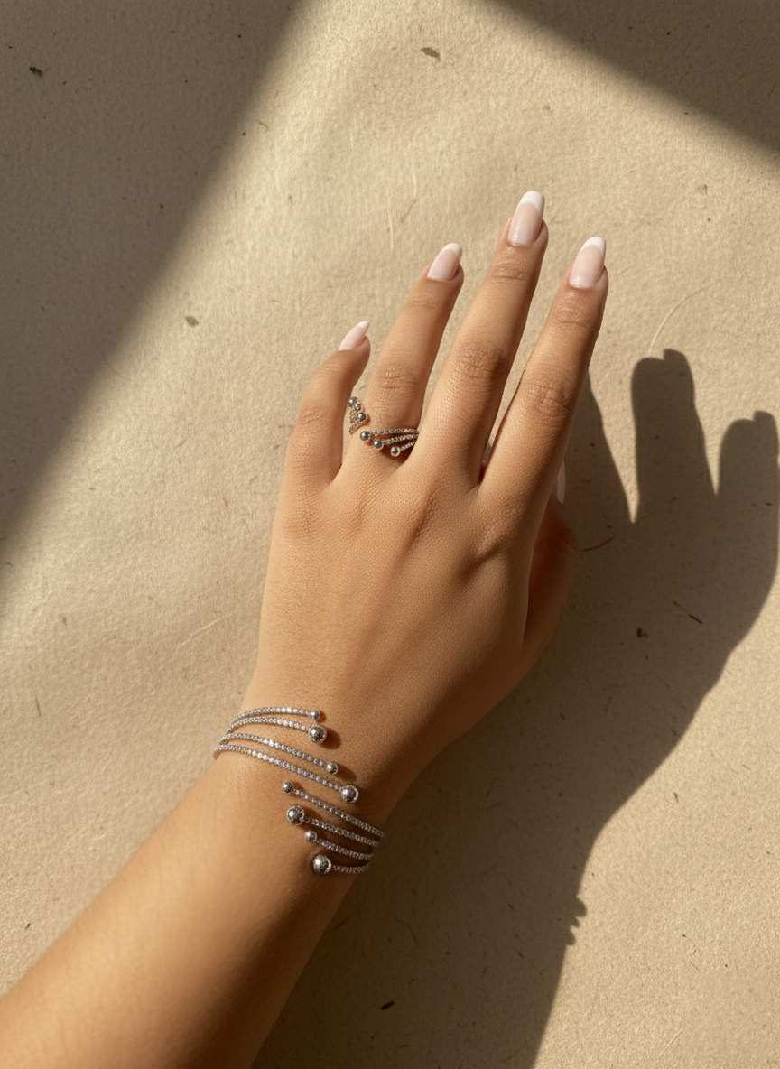 Eclipse Spiral Ring Silver
